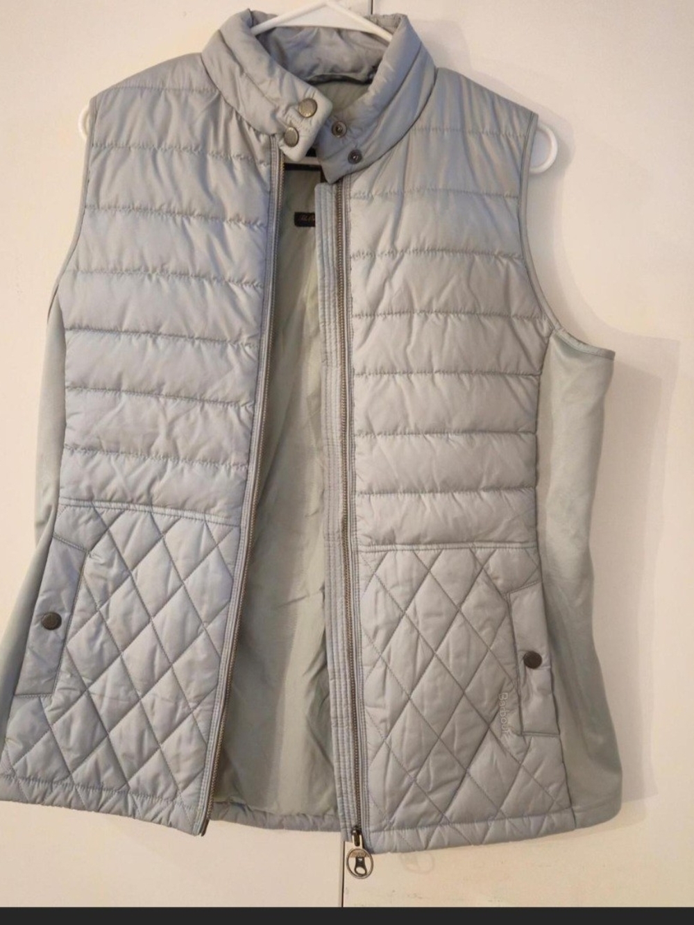 Barbour Light Gray Quilted Women's Vest